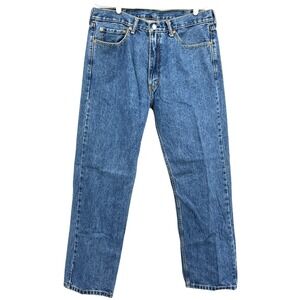 Levis 505 Men's Blue Cotton Denim Jeans Size 38x32 (W35xL31) Straight Mid Rise